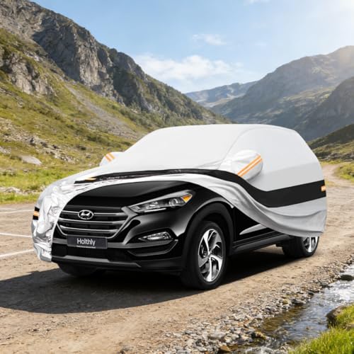Holthly Outdoor SUV Car Cover for Hyundai Tucson (2013-2026), Car Cover 10 Layers of Protection, 100% Waterproof, Anti-Dust, Windproof, Rain Waterproof, UV Protection.