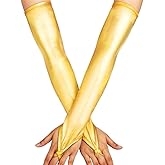 GEMILY Metallic Fingerless Gloves Long Opera Arm Sleeves for Women