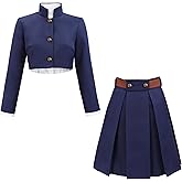 DAZCOS Women's Anime Cosplay Costume US Size Uniform Outfit with Belt Waist Bag for Halloween