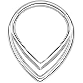 VOJO G23 Titanium 16G Teardrop Septum Ring Daith Piercing Earrings Jewelry Tragus Helix Nose Rings for Women