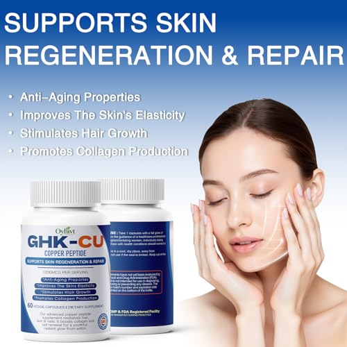 GHK-Cu Peptide Capsules, supports muscle growth, 1200MCG PER SERVING，60 Capsules
