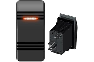 RWUJILONG Car-ling 3Pin Rocker Switch, Spdt On-Off Waterproof Marine Rocker Switches with Orange Light 12V 20Amp 24V 10Amp