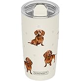 SERENGETI Dachshund 20 Oz. Stainless Steel, Vacuum Insulated Tumbler with Spill Proof Lid - 3D Print - Insulated Travel mug for Hot or Cold Drinks (Dachshund Tumbler)