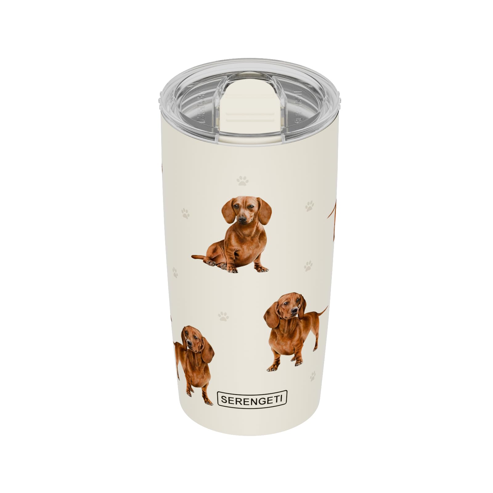 SERENGETI Dachshund 20 Oz. Stainless Steel, Vacuum Insulated Tumbler with Spill Proof Lid - 3D Print - Insulated Travel mug for Hot or Cold Drinks (Dachshund Tumbler)