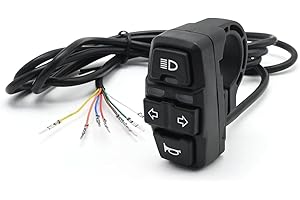 VIKKSAER Motorcycle Head Light Turn Signal Switch, 3-in-1 Light Horn Turn Signal Switch, Turn ON/Off Control Switches for Sco
