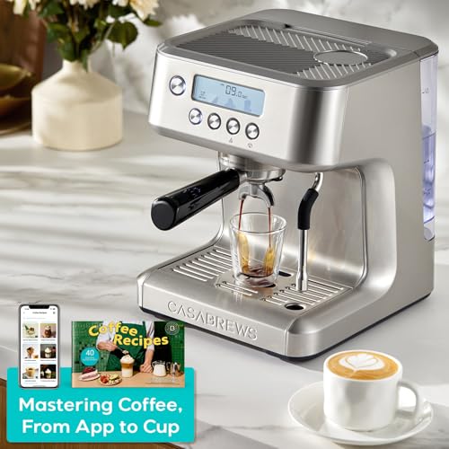CASABREWS Ultra Espresso Machine, Barista Espresso Maker with Steam Wand | LCD Display, Custom Brew Temp, Latte & Cappuccino Machine, 20-Bar Italian Pump, Powerful Steam Wand, 73oz Removable Tank