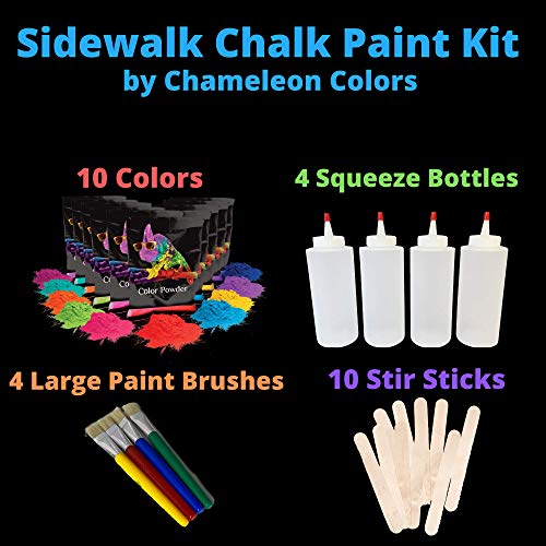 Sidewalk Chalk Paint Kit by Chameleon Colors 10 Vibrant Colors of