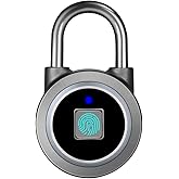 Fingerprint Padlock, Bluetooth Lock, Mobile APP, MEGAFEIS Smart Padlock with Keyless Biometric, Suitable for Gym, Sports, Bik