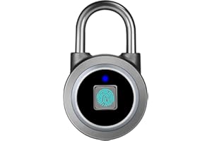 Fingerprint Padlock, Bluetooth Lock, Mobile APP, MEGAFEIS Smart Padlock with Keyless Biometric, Suitable for Gym, Sports, Bik