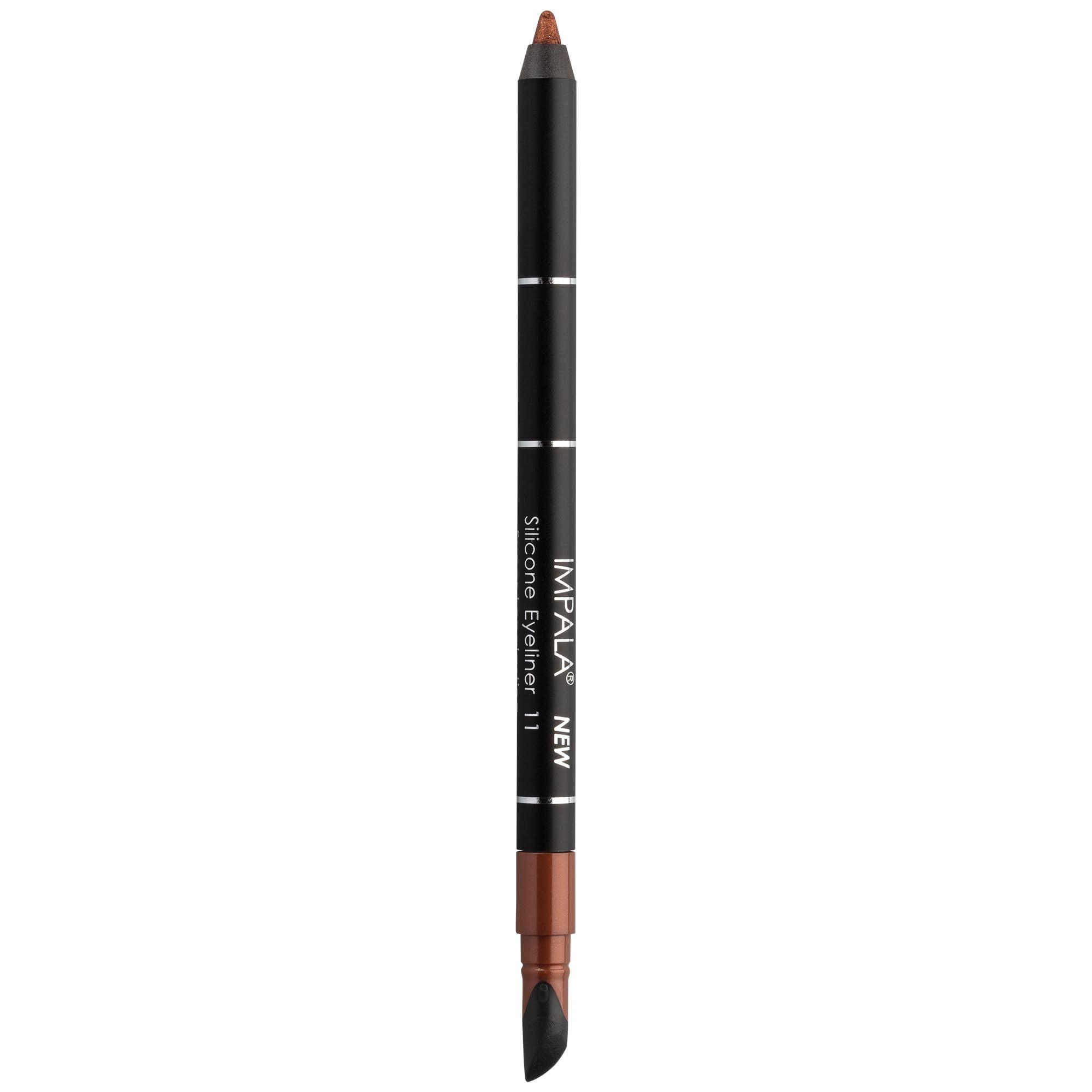 IMPALA | Waterproof Eyeliner with Silicone, Brown with Glitter Color No. 11 | Defined Line or Smudged Effect | Easy-to-Apply Creamy Texture | Intense, Long-Lasting, and Water-Resistant Color