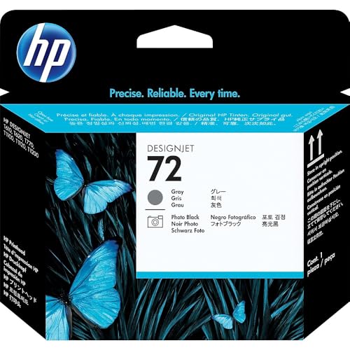 HP 72 Originaler DesignJet Druckkopf (C9380A) in Grau & Fotoschwarz, für HP DesignJet T2300 eMFP, T1300, T1200, T1120, T1100, T1100 MFP, T795, T790, T