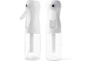 AMOMELA 2Pcs Continuous Spray Bottle For Hair,Ultra Fine Refillable Water Mister for Hair Styling, Plants, Cleaning, Salon, Misting & Skin Care（200ml/6.8oz Clear） (200ML 2PACK)