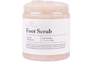 FootFitter Natural Foot Scrub with Sea Salt, Deep Exfoliating Foot Care for Dry Skin, Calluses, and Cracked Heels, Smooths Dry Feet (Made in Germany) Sweet Vanilla Scent
