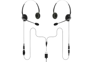 Project Telecom USB-A & USB-C, 2 Users, Binaural Noise Cancelling, Headset Splitter Training Supervising Coaching Bundle - Compatible with Microsoft Teams, Zoom, Cisco Webex, VoIP Softphone Apps