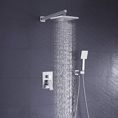KES Shower System Rain Shower Head with Handheld Shower Faucets Sets
