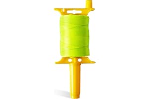 GENERIC Mason Line with Handle, Reloadable Reel, #18 Braided Nylon Line, 600 Feet of High Strength Nylon Line for Gardening or Masonry Tools, Kite Twine, Fluorescent Yellow