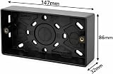 SHPELEC Black Surface Mounted Pattress Box 2 Gang Double BS 5733 Compliant view 2