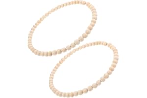 Veemoon 2pcs Wooden Bead Garland for Wall Hanging Decorative Wood Bead Wreath for Bedroom Home Decor