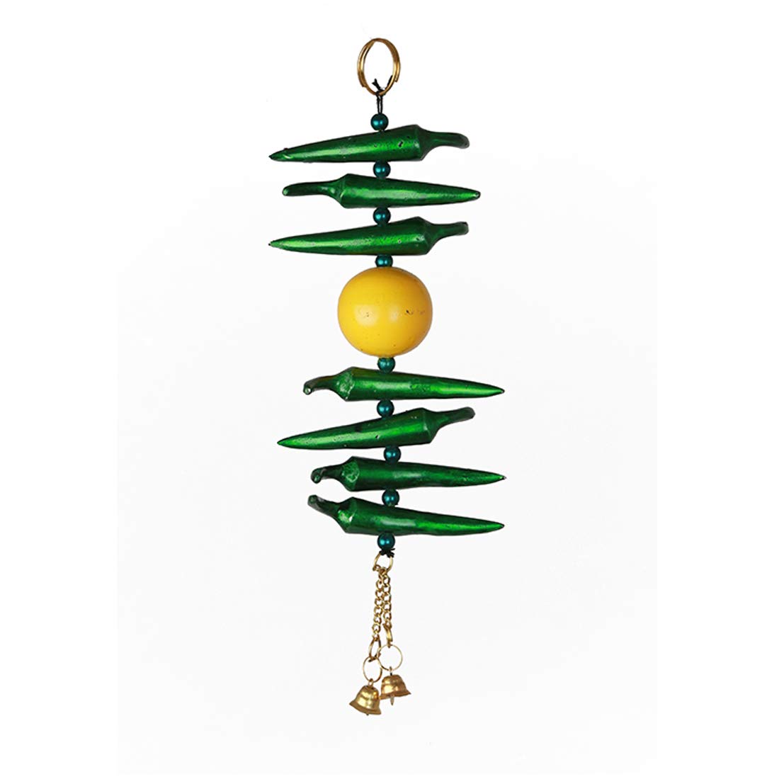 Aditri Creation Neembu Red Mirchi Metal Door Hanging red yellow Lemon Chili wall hanging -1 (Green) Christmas New year Gifts Decorations