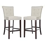 Safavieh Taylor Bar Stool, Light Grey/Espresso