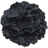 Kewl Fashion Women's Bohemia Peony Flowers Hairpin Hair Clip Flower Brooch (Black #1)