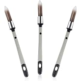 3 Pcs Paint Brushes for Painting Walls 0.37 Inch Small Paint Brush, Trim Paint Brushes Edge Painting Tool for Baseboards Furniture House Wall Corners Detail Paint Edger Brush and Touch Up Painting