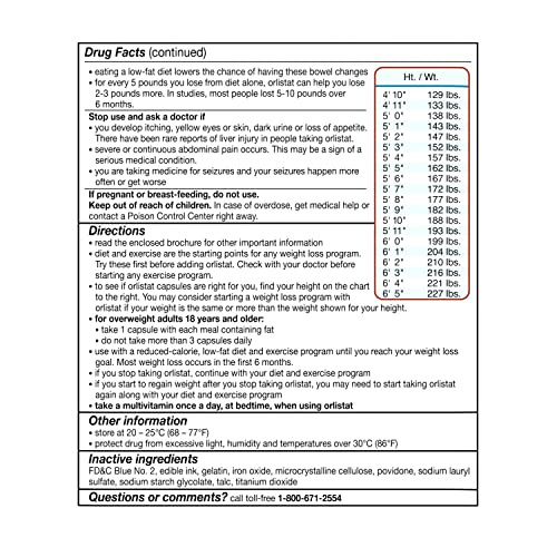 ALLI DIET WEIGHT LOSS SUPPLEMENT PILLS, ORLISTAT 60MG CAPSULES, 170 COUNT