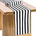 Letjolt Classical Black and White Striped Table Runner for Wedding Thanksgiving Decorations Black and White Runner for Table Cotton Fabric Table Top Decoration, 12