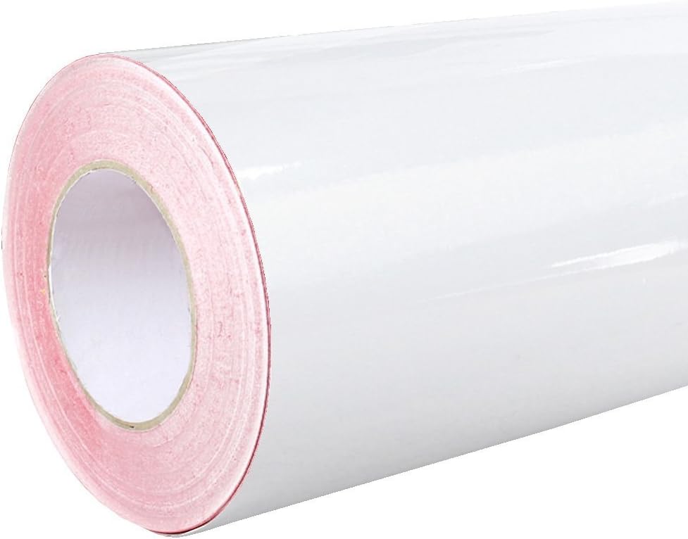 Alto brillo impermeable autoadhesiva película de vinilo de color blanco