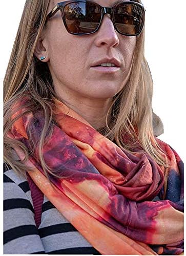 Women's Soft Blanket Scarf Stylish Cozy Tartan Scarves Warm Wrap Shawl Infinity Scarves with Zipper Pocket Red