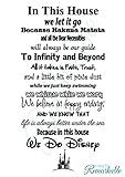 In This House We Do Disney - Vinyl Wall Decal Sticker - Made in USA - Disney Family House Rules (22