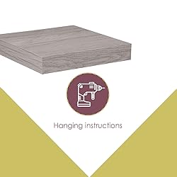 Home Basics Floating Wall Shelf Washed Grey