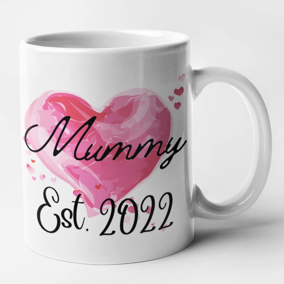 New Parents Couples Mugs Set of 2 Mugs - Mummy, Daddy Est 2022 (White)