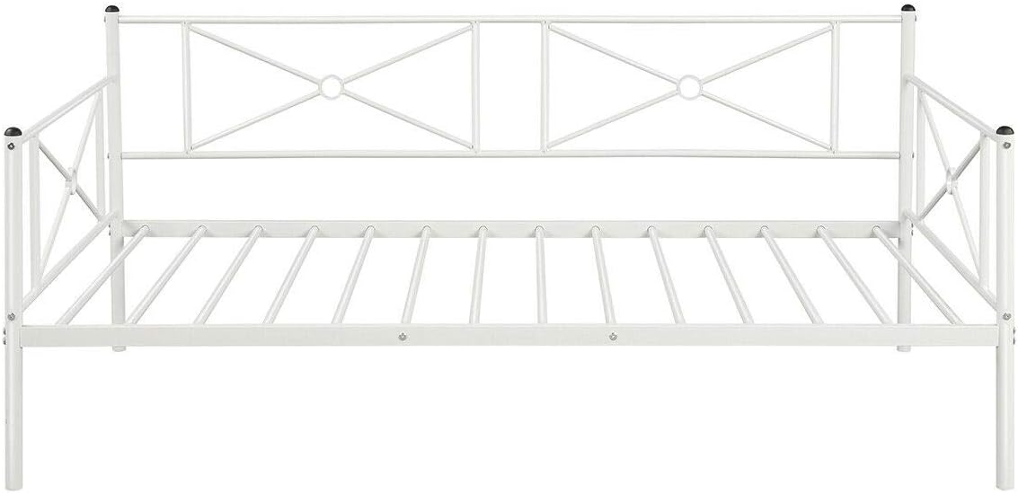 white metal cot