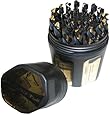 Drill America DWD29J-CO-PC Qualtech 29 Piece Cobalt Steel Jobber Length Drill Bit Set in Plastic Case, Gold Oxide Finish, Round Shank, Spiral Flute, 135 Degrees Split Point, 1/16" to 1/2" Size