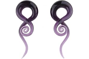 2Pcs Purple Ear Glass Spiral Tapers Plugs Tunnels Expander Hanger Gauges Earrings Stretching Body Piercings Jewelry