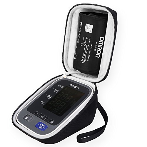 BOVKE Hard Travel Carrying Case for Omron 10 Series Wireless Upper Arm Blood Pressure Monitor with Cuff that fits Standard and Large Arms (BP786/BP785),Black