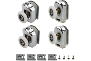 Set of 4 Shower Door Rollers with 25mm Zinc Alloy Wheels and Anti Collision Design