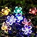 Solar Powered LED String Lights，MINGER 20ft 30 LED Flower Blossom Decorative Light Solar Fairy Lights, Garden Lights for Outdoor, Home, Lawn, Wedding, Patio, Party and Holiday Decorations