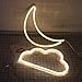 DELICORE Decorative LED Cloud Shaped Neon Night Light With Warm White Lamp-Neon Night Light Operated By Battery/USB for Children's room Party Christmas Wedding Decoration