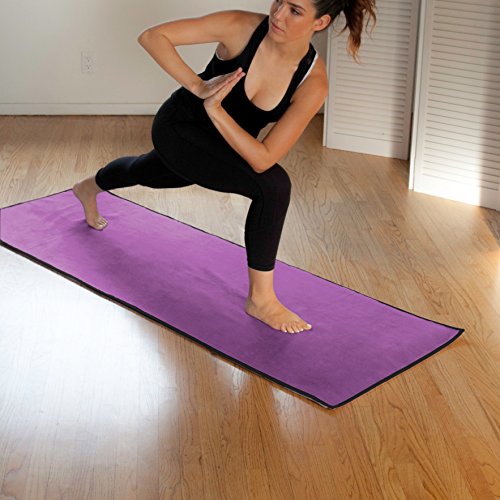 Cush Yoga Towel - 100% Microfiber Yoga Mat Towels - Without Silicone Backing - Absorbent - 600 gsm - Ultra-Thick for Bikram and Hot Yoga - Multiple Sizes and Colors - 24" x 72"