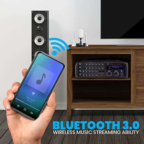 Dual Channel Bluetooth Mixing Amplifier 2000W Rack Mount Karaoke