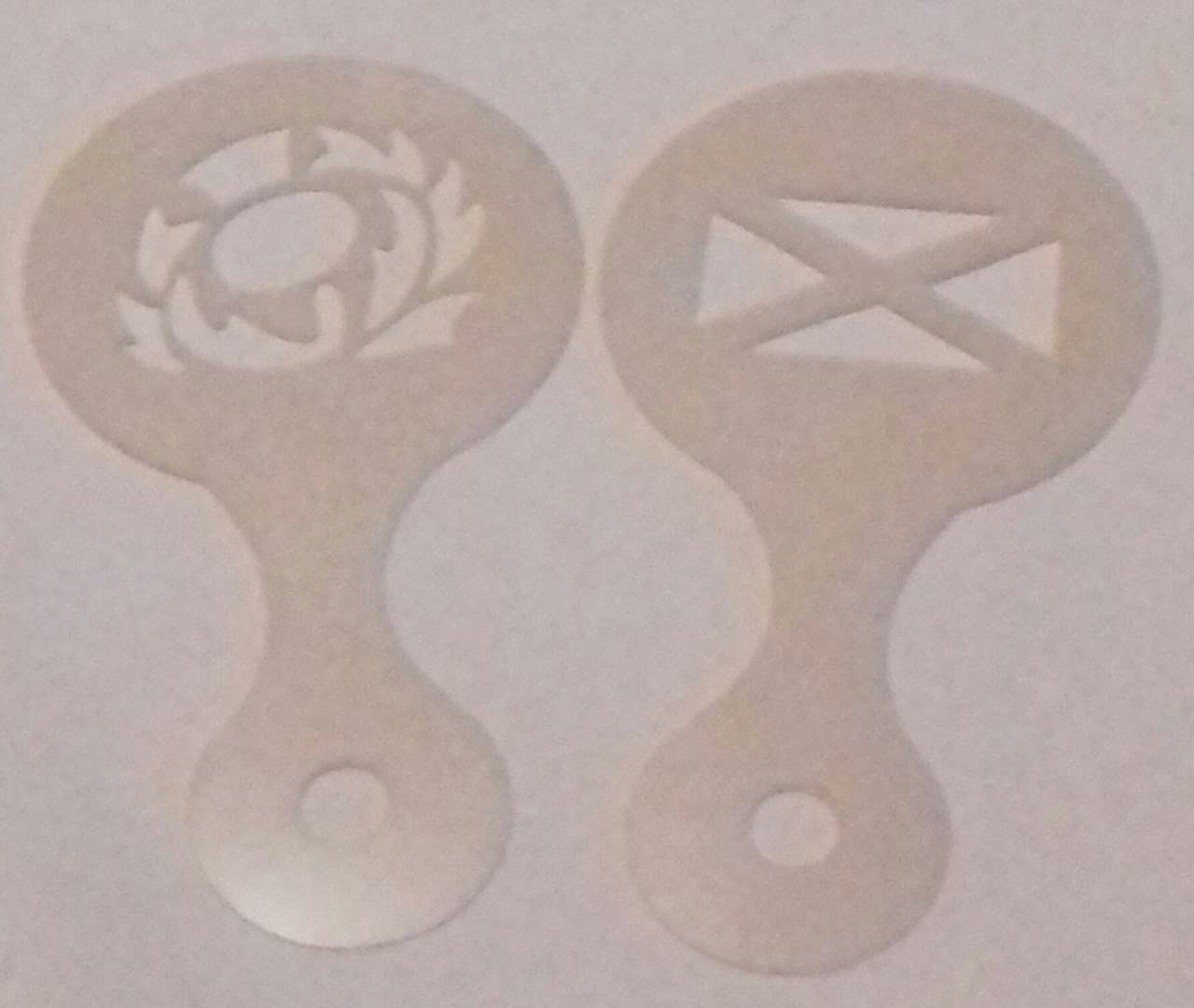 Scottish Cross & Scottish Thistle Coffee / Cappuccino Stencils Reusable Many Times Present Gift Fundraising Cafe Pub Restaurant Scotland Scottish Euros Rugby Football Internationals Saltire
