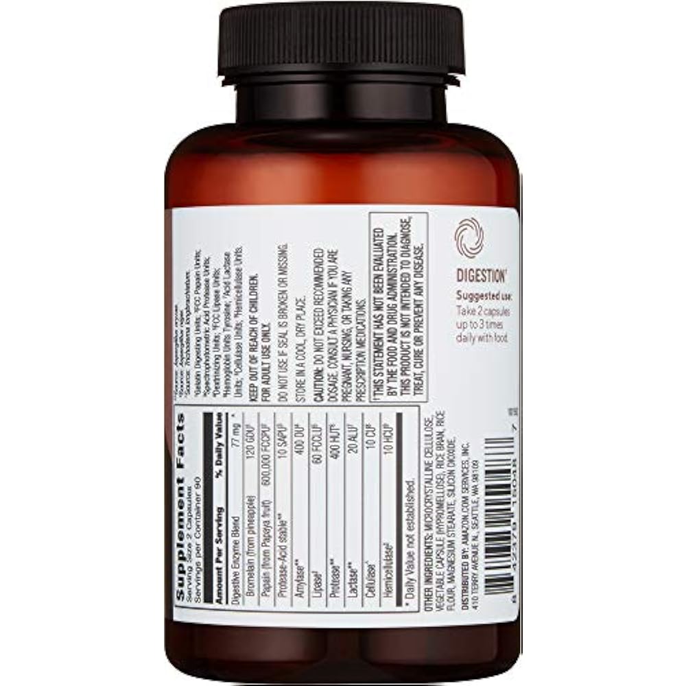 Brand Digestive Enzyme Complex 180 Count Capsules 90 Servings Health