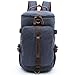 Men's Canvas Backpack Travel Duffel Backpack Bag Large School Bookbag 3-In-1 (Blue-1)