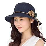 Women Ladies Summer Sun Hat - WITERY Wide Brim Sun Hats Beach Hat Sun Visor Cloche UPF50+ Cap Full UV Protection for Women Girl