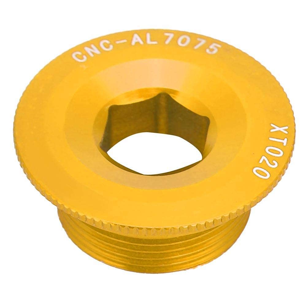 Crankset Bolts, Aluminum Alloy Durable Crank Arm M20*10 Screws Bolt with Threads BB Axis Screws for 590 596 XT XTR SLX Integrated Sprocket Wheel (Gold)