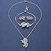 WURUIBO 3 PCS Rainbow Unicorn Jewelry Set for Girls, Fashion Necklace Earring Bracelet Crystal Rhinestone Set(Jewelry Set)