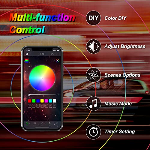 TACHICO Car Neon Accent Strip Lights, Ultra Long Exterior Car Underglow