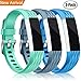 Konikit Fitbit Alta HR and Bands, Soft Replacement Wrist Band Accessory with Secure Watch Clasp, Diamond Texture, Turquoise/Teal/Slate, Pack of 3